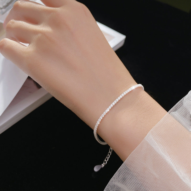 Silber Zirkonia Armband - Roségold, Silber