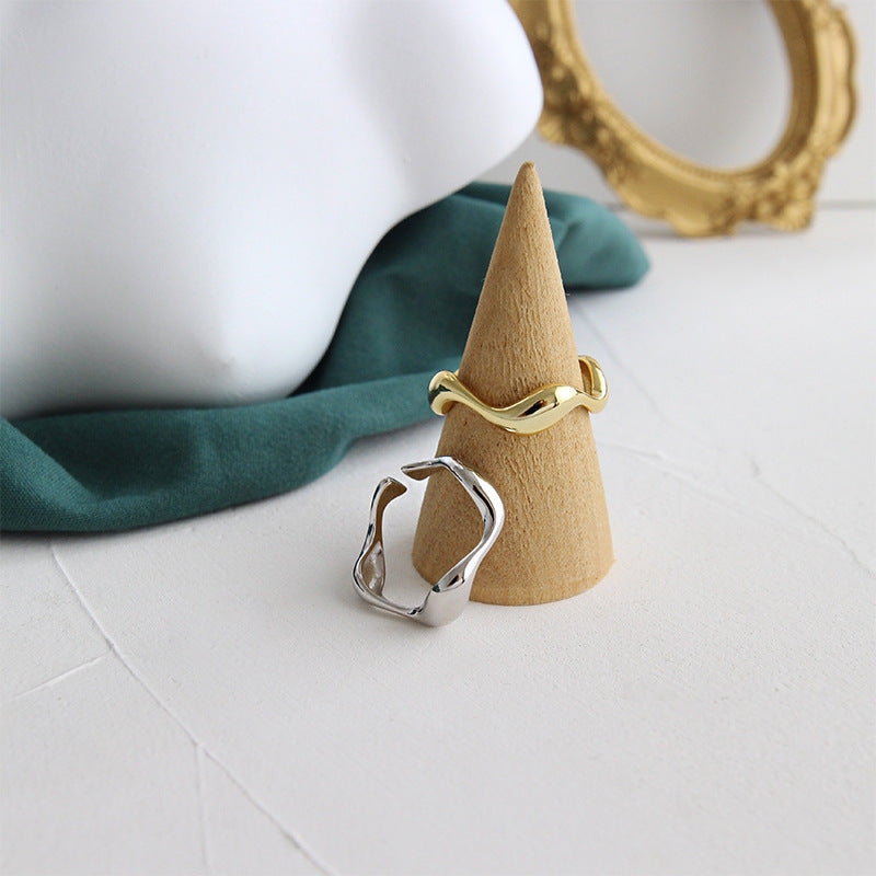 Welliger Silber Ring