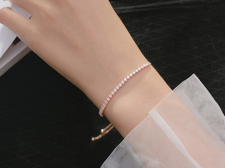 Silber Zirkonia Armband für Damen – Silber, Roségold