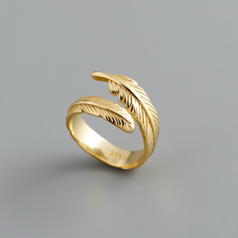 Feder Ring für Damen – 925er Silber Europäisches Design