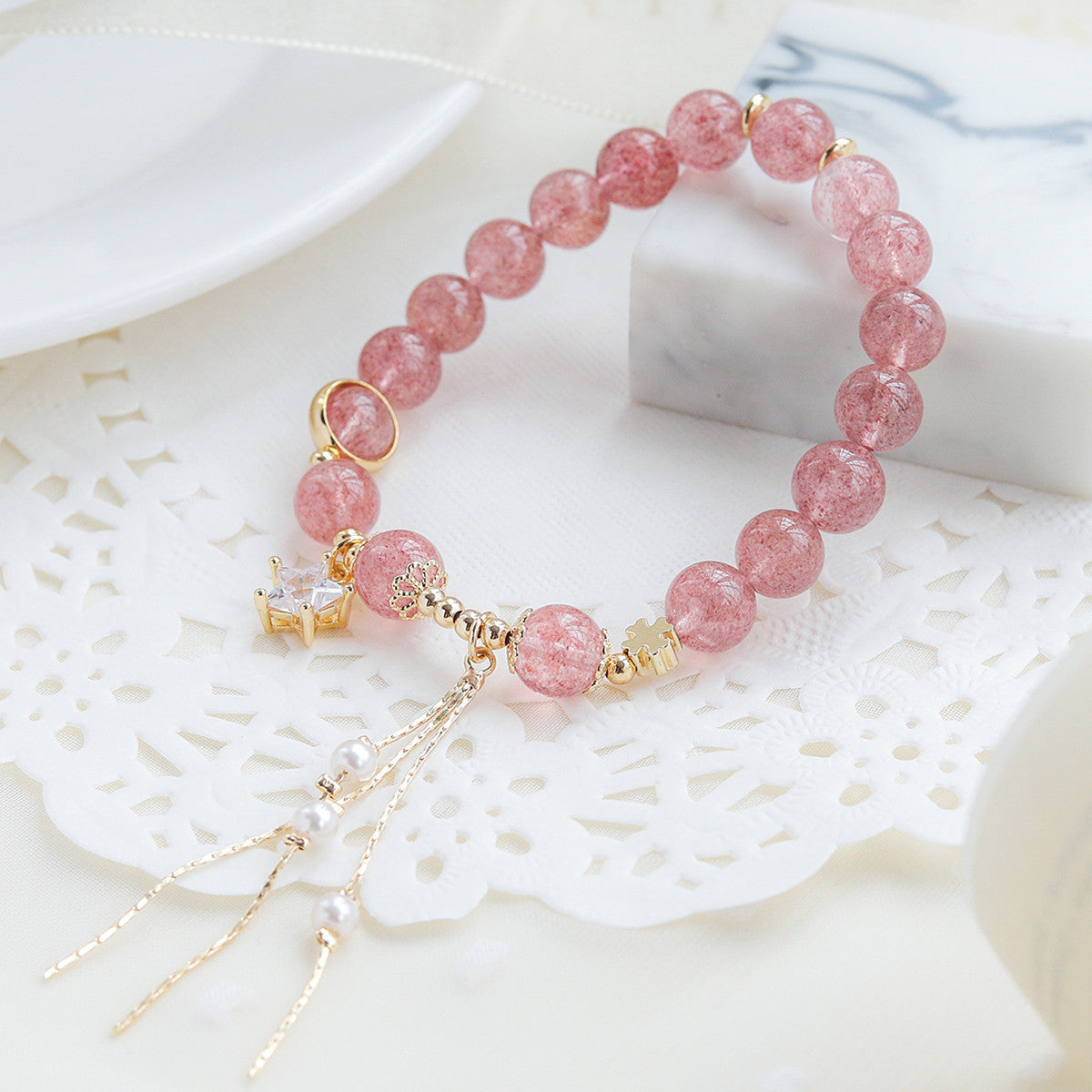 Strawberry Quartz Bracelet