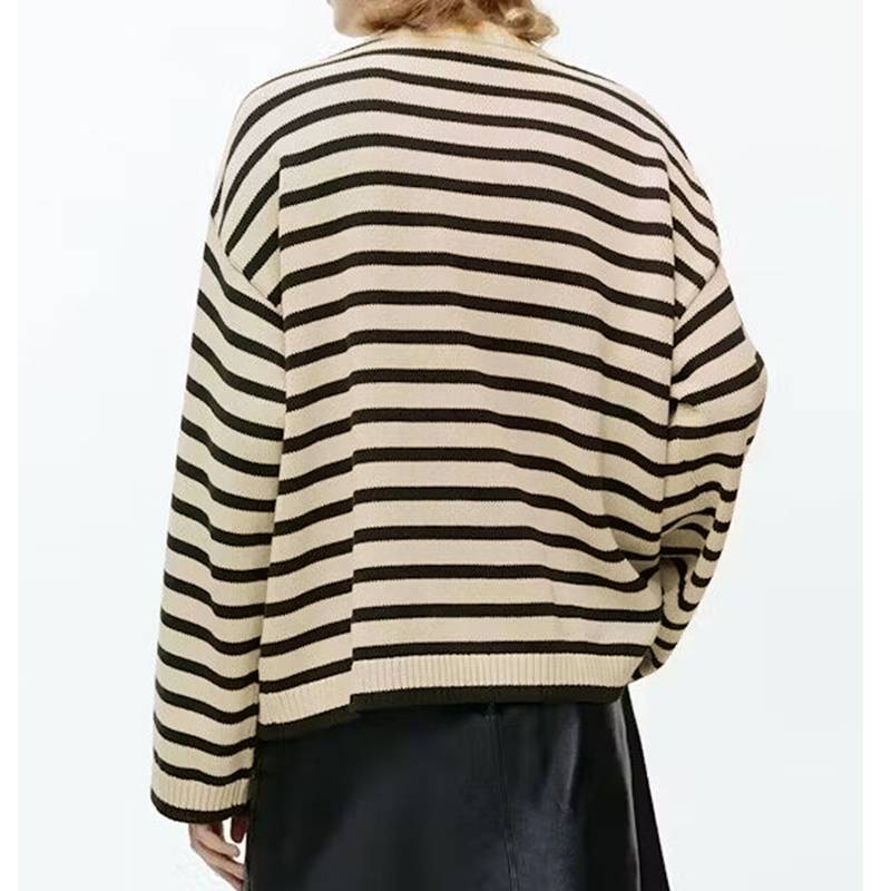 French Stripe Oversize Knit – Französischer Streifen-Pullover für Damen