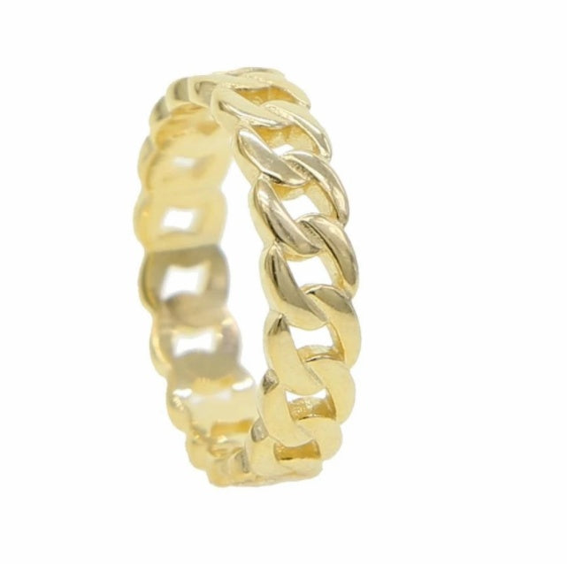 Goldener Kettenring aus Silber – Elegant und hypoallergen von GoodMira