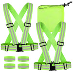 Sicherheits Set 2 Warnwesten 4 Armbinden Reflektor Beutel Nacht