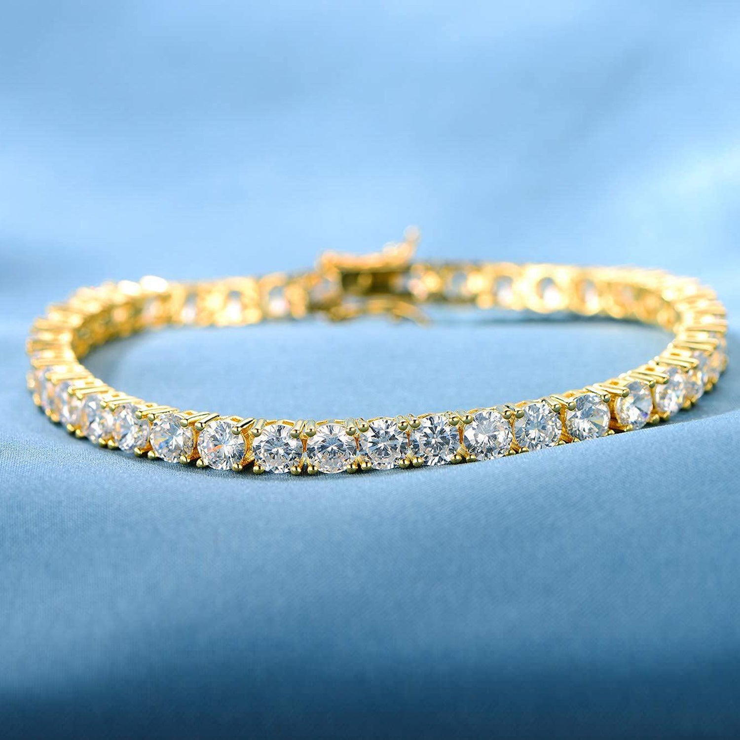 Edeles Zirkonia-Armband in Silber, Gold (2-7mm)